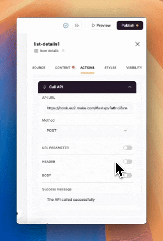 Configure body in Softr Call API