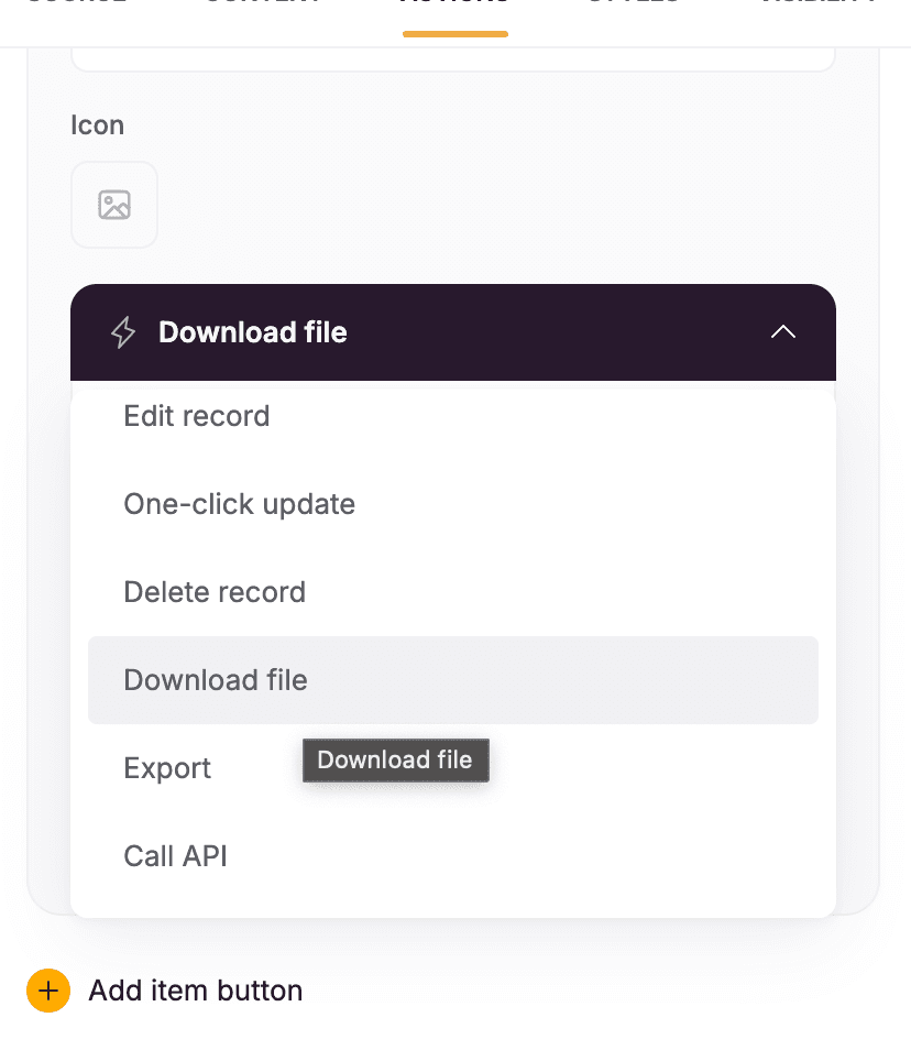 Implement Download File action in Softr