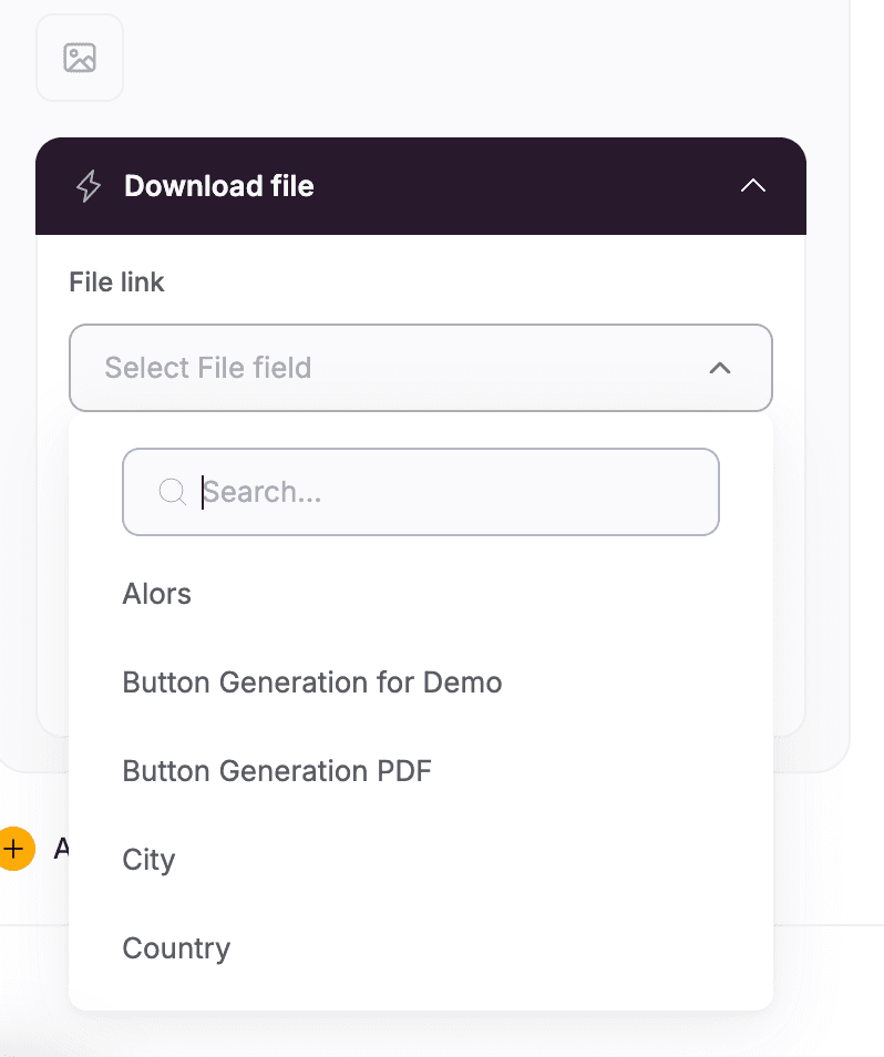 Pick the button field you created in Airtable