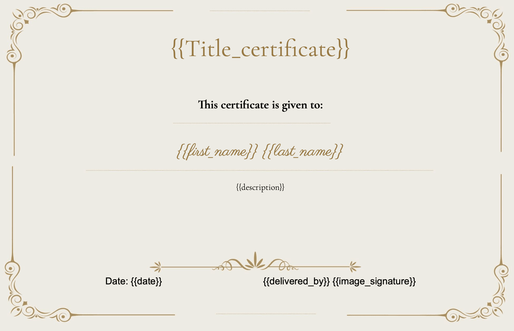 Beige Certificate
