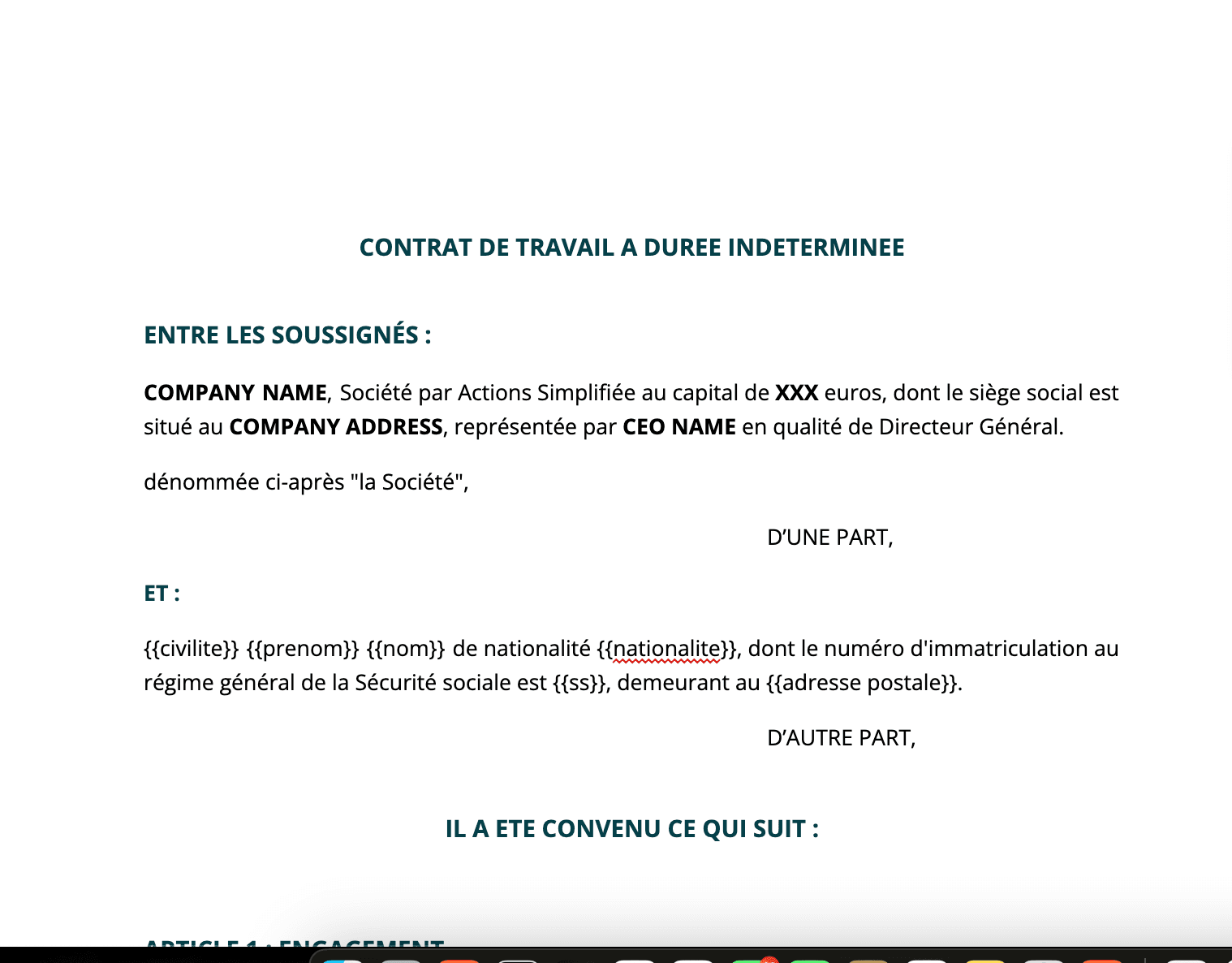 French Contract