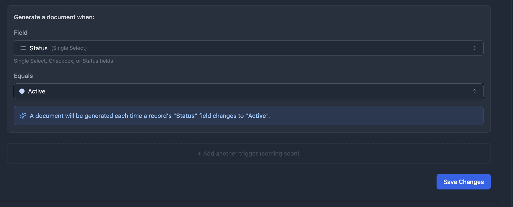 TypeFlow Automation trigger for contract generation
