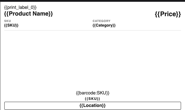 Quantity label template configuration