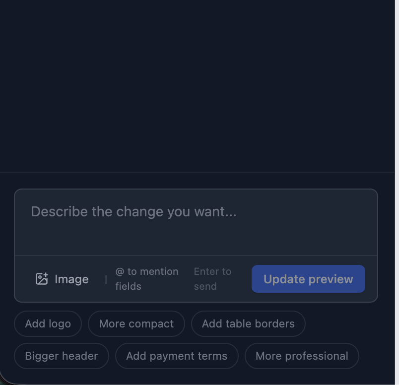 Click-to-select with blue highlight on the preview element