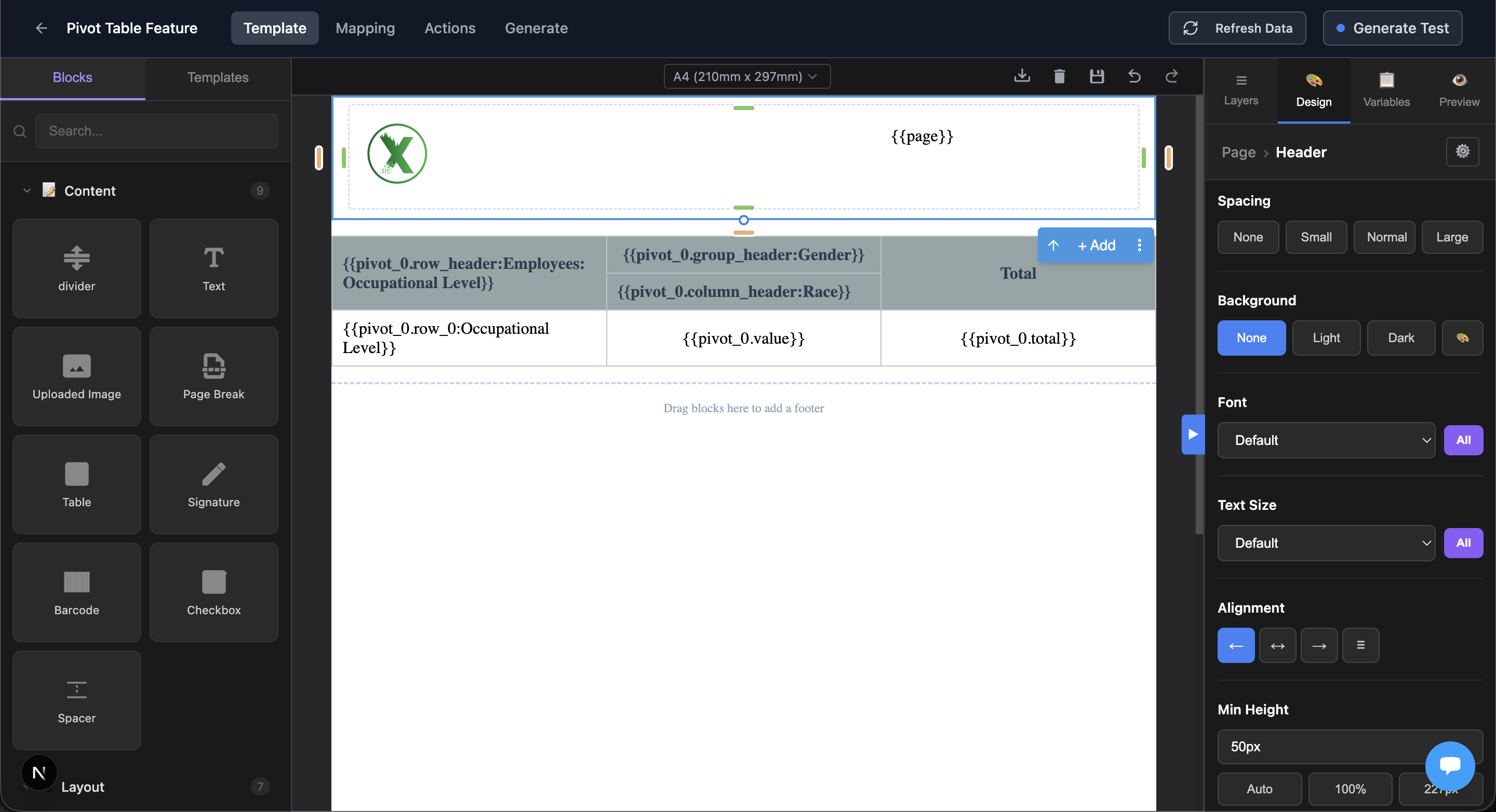 Footer zone with page number and disclaimer