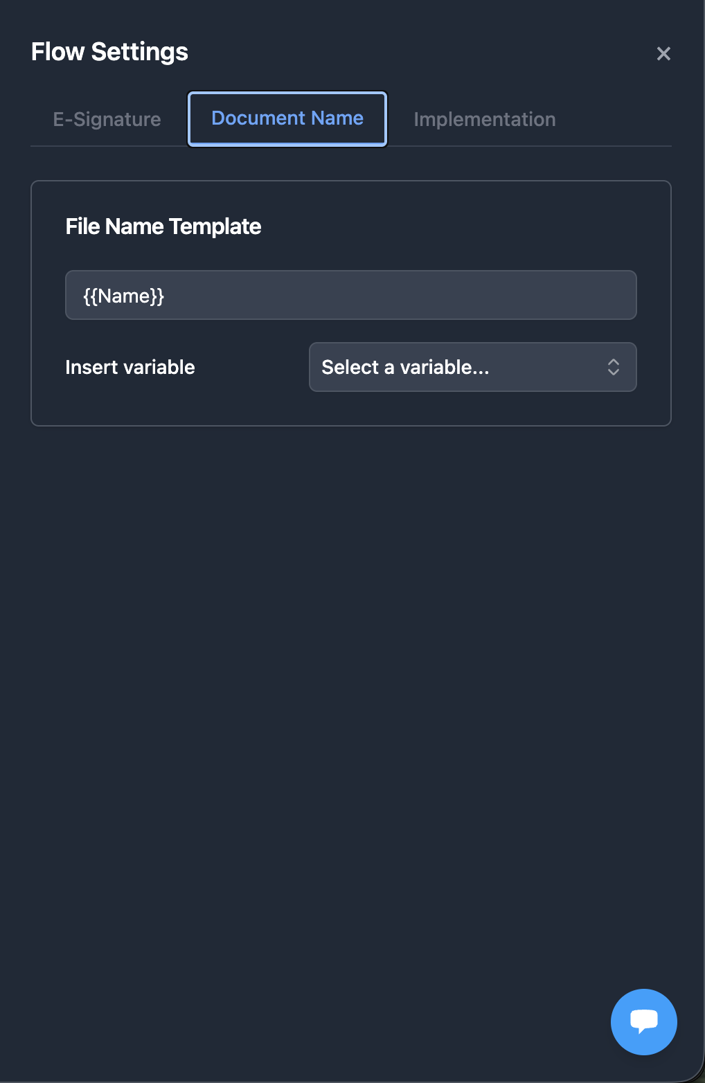 Document Name tab in PDF Editor Settings